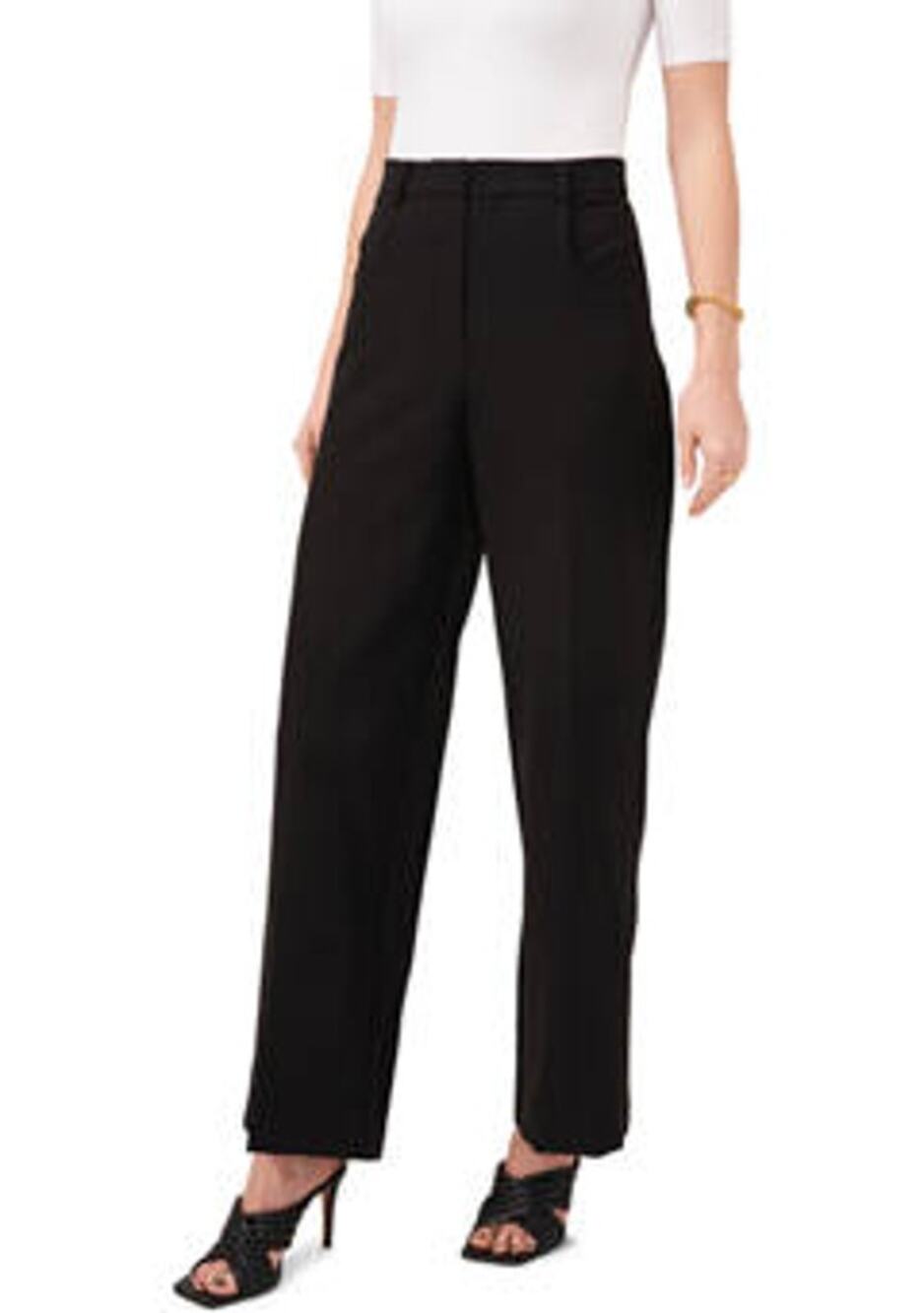 Vince Camuto Stretch Wide Leg Slim Trousers Pants Slacks Black Business Sz 6 NWT